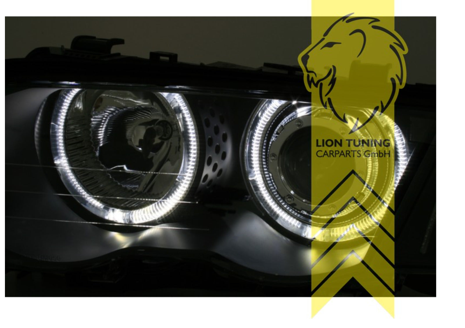 LT LED DRL Angel Eye Halo Ring Headlights BMW E46 sedan touring 98-01 black LHD