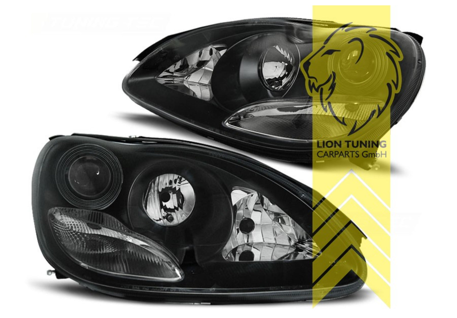 LT LED DRL Angel Eye Halo Ring Headlights Mercedes Benz W220 S-Class black LHD