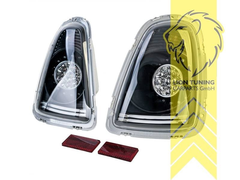 LT Pair LED Lightbar Rear Lights Tail Mini Cooper One R57 R57 Black 06-10 JCW