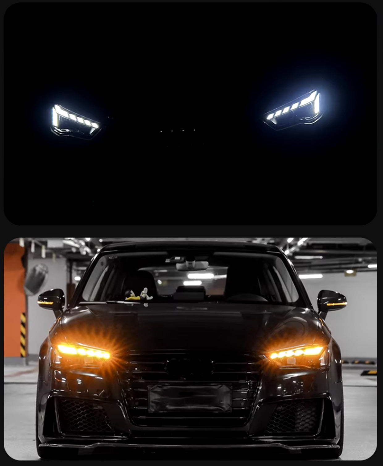 TYPY Pair LED DRL Lightbar Headlights Audi A3 13-16 A3 8V S3 RS3 LHD RHD