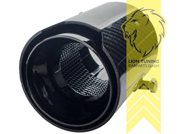 LT 2x Universal Stainless Carbon Exhaust Tailpipe Trim 90mm Silencer Finish Tips