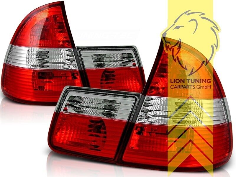 LT Pair Rear Lights Tail Lamps BMW E46 Touring red white 99-05 Clear LHD