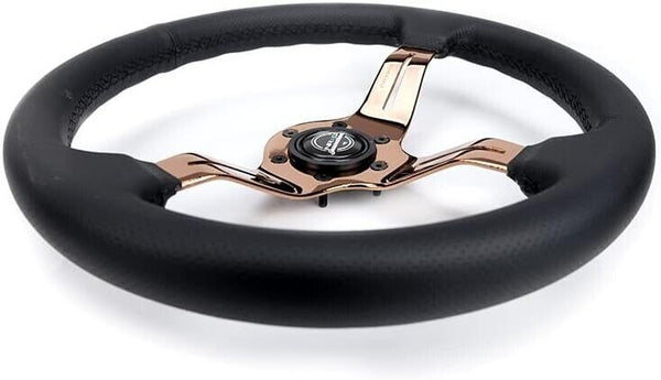 NRG Innovations Universal 350mm Leather Steering WHEEL Rose Gold Car Sim 6-Bolt