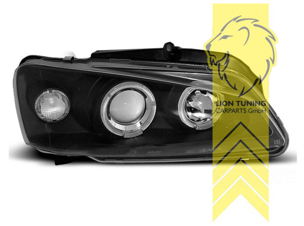 LT LED DRL Lightbar Halo Ring Headlights Peugeot 106 black LHD