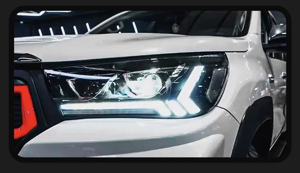 TYPY Pair Toyota Hilux Revo Rocco Wigo LED DRL Headlights Halogen / Xenon LHD