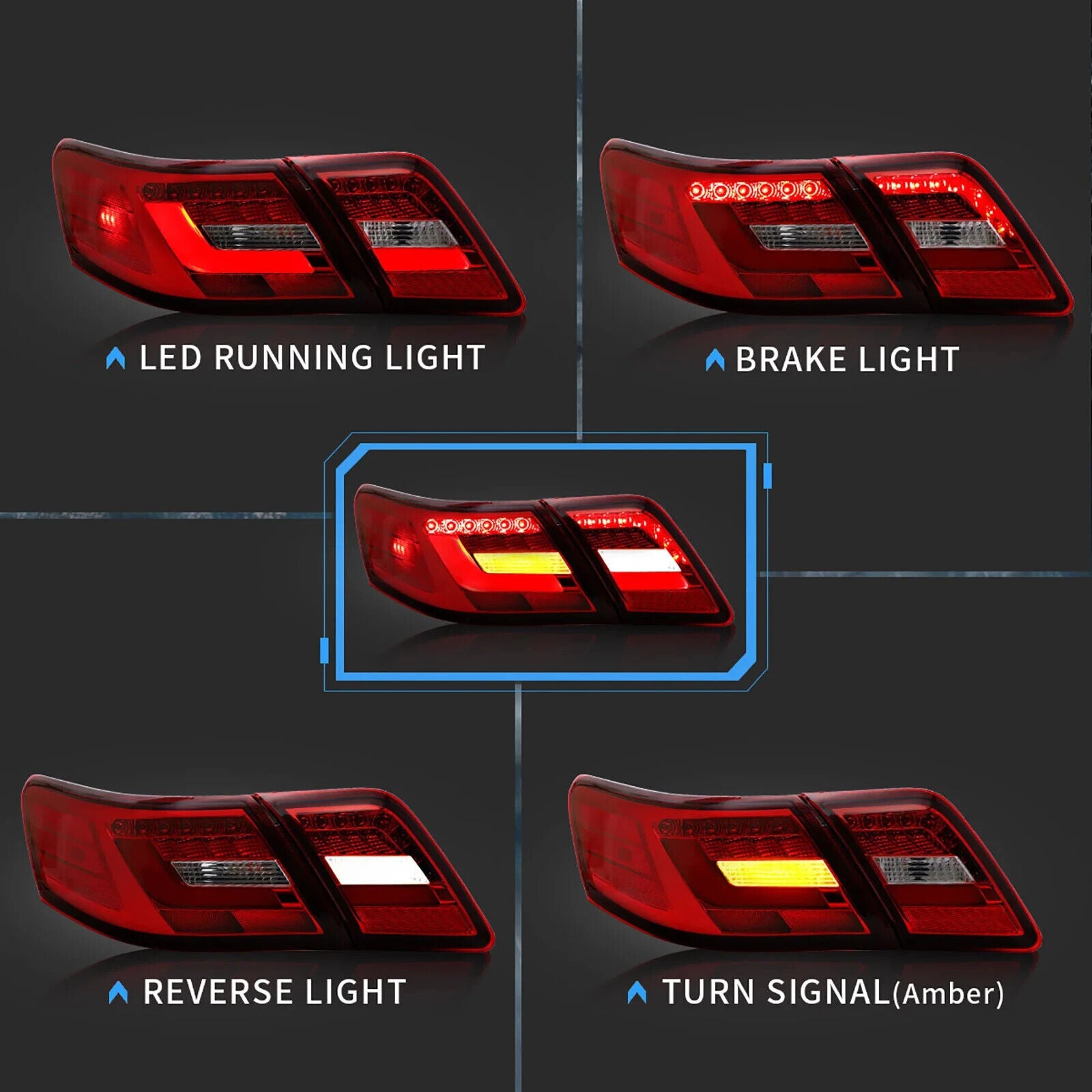 VLAND OLED Sequen Lightbar Rear Lights Toyota Camry XV40 Gen Sedan 2006-2011 LHD