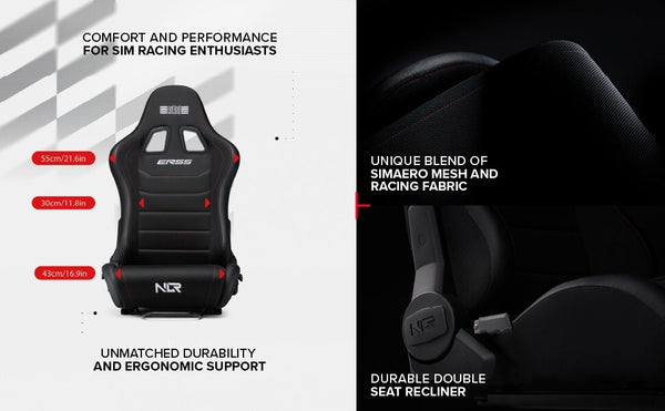 NLR ERS5 Elite x1 Universal Bucket Sports Seat Black Car Racing Simulator Sim