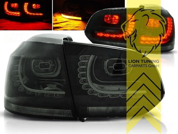 LT Pair LED DRL Lightbar REAR LIGHTS Tail VW Golf 6 MK6 5K1 VI 08-13 BLK SKE LHD