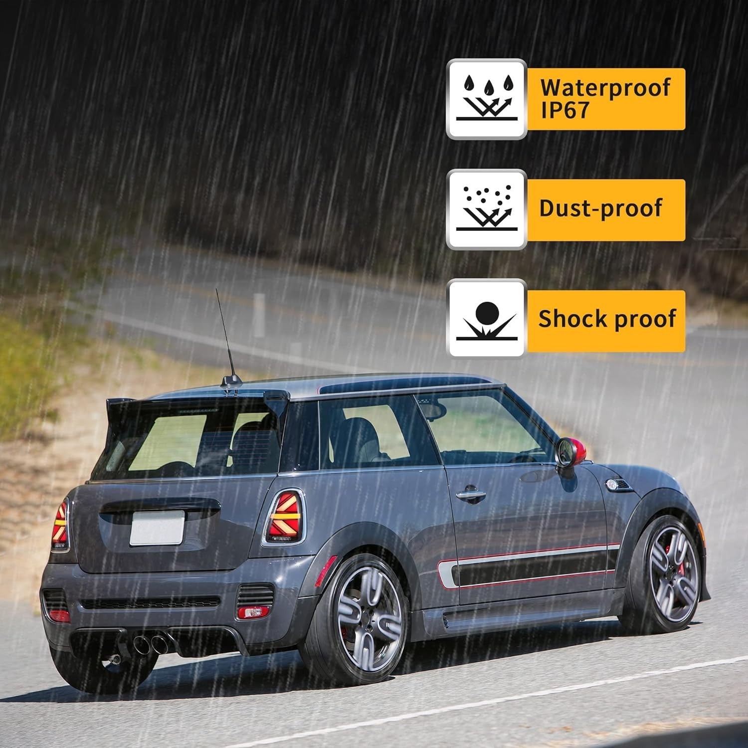 UK RHD VLAND BMW Mini R56 R57 R58 R59 07-15 LED Lightbar Rear Lights WELCOME SEQ