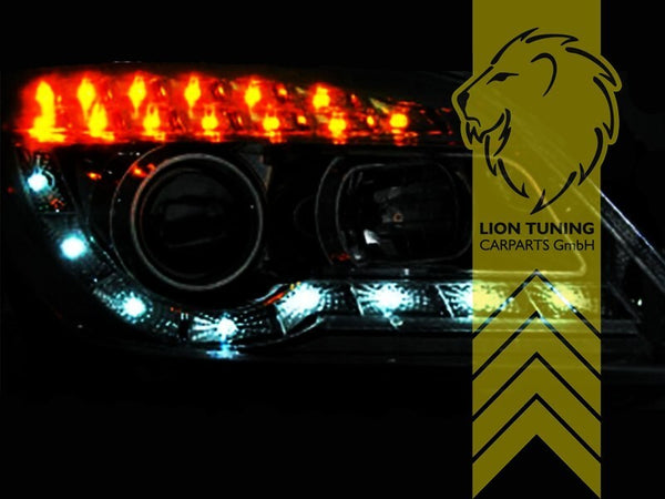 LT Pair LED DRL Angel Eye Headlights Opel Vauxhall Astra H 04-10 chrome LHD