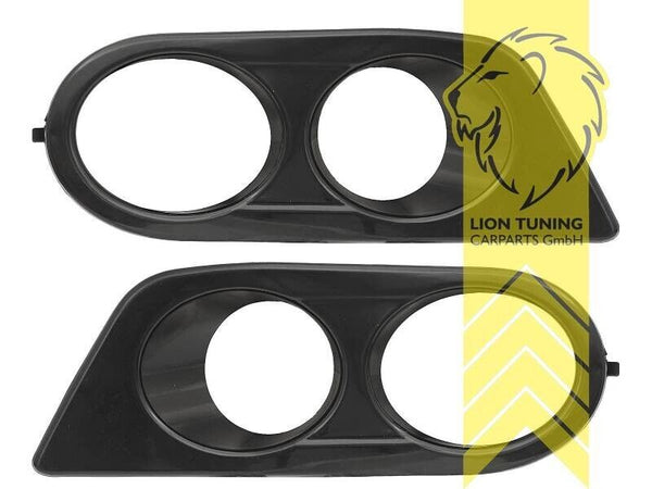 LT Pair Covers Fog Light Cover Air Intake BMW E46 black 00-07 Plastic Paintable