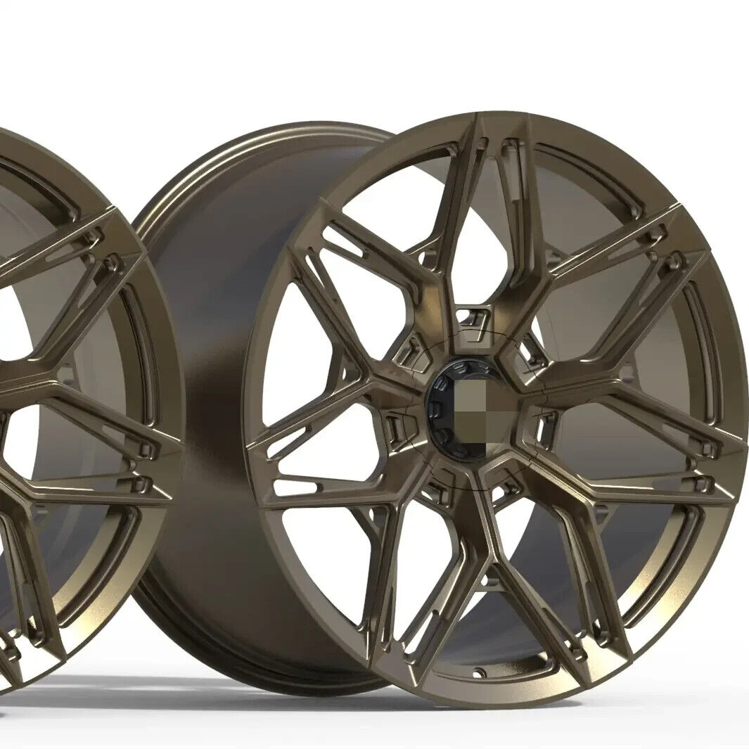 4x 20" 9J gold 5x120 alloy wheels alloys monoblock forged corvette