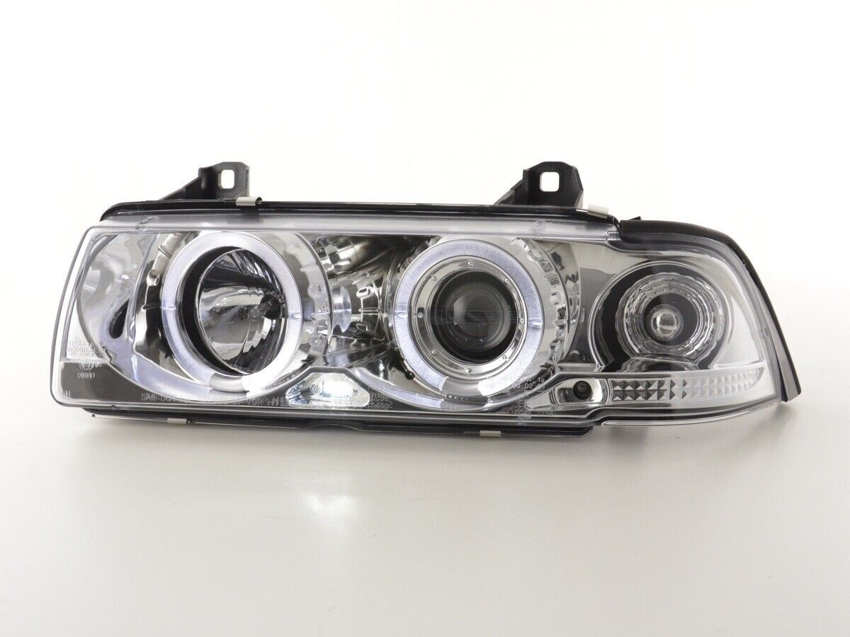 FK LED DRL Headlights Halo Ring BMW 3-Series E36 Coupe Cabrio 92-98 chrome LHD
