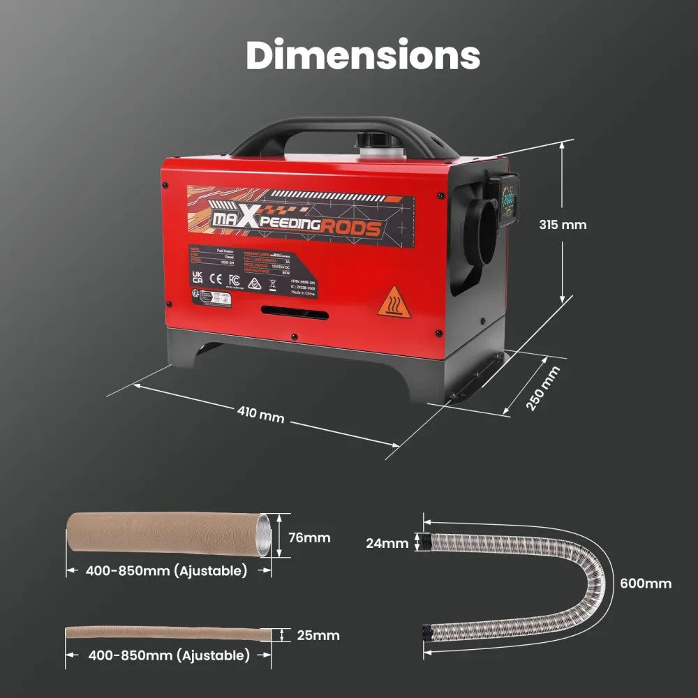 MXPR 8KW Air Diesel Heater App Remote Control Cars Truck Boats Wireless Startup