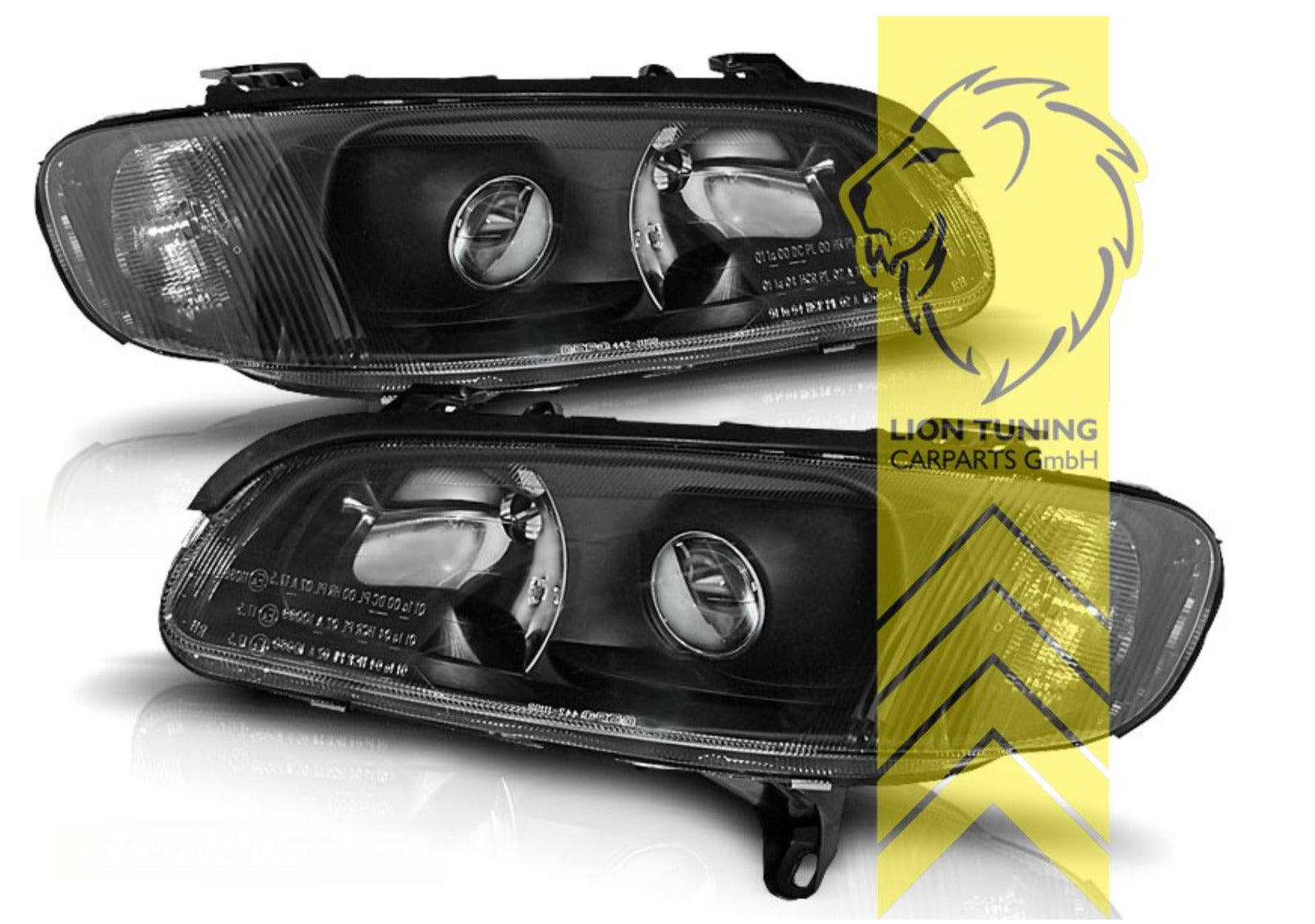 LT Pair LED DRL Lightbar Halo Ring Headlights Opel Vauxhall Omega B Black LHD