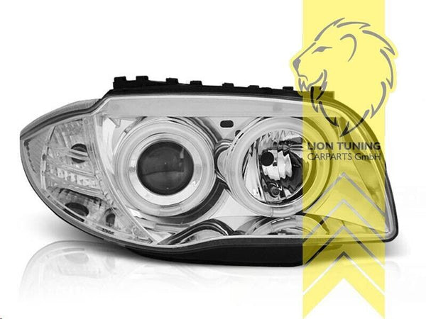 LT Pair LED DRL Halo Headlights BMW 1 Series E81 E82 E87 E88 03-12 chrome LHD