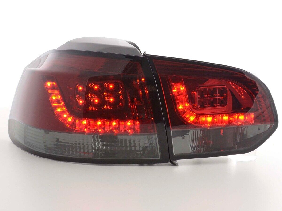 FK Pair LED Lightbar Rear Lights VW Golf 6 MK6 1K 08-12 red / black LHD