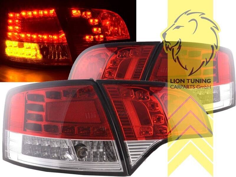 LT LED DRL Lightbar Rear Lights Audi A4 B7 8E Avant red white chrome 04-08 LHD