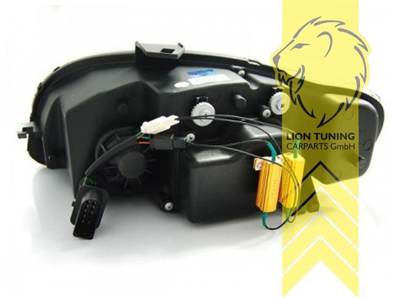 LT LED DRL Lightbar Halo Headlights Audi A4 B7 8E 04-08 Sedan Avant black LHD