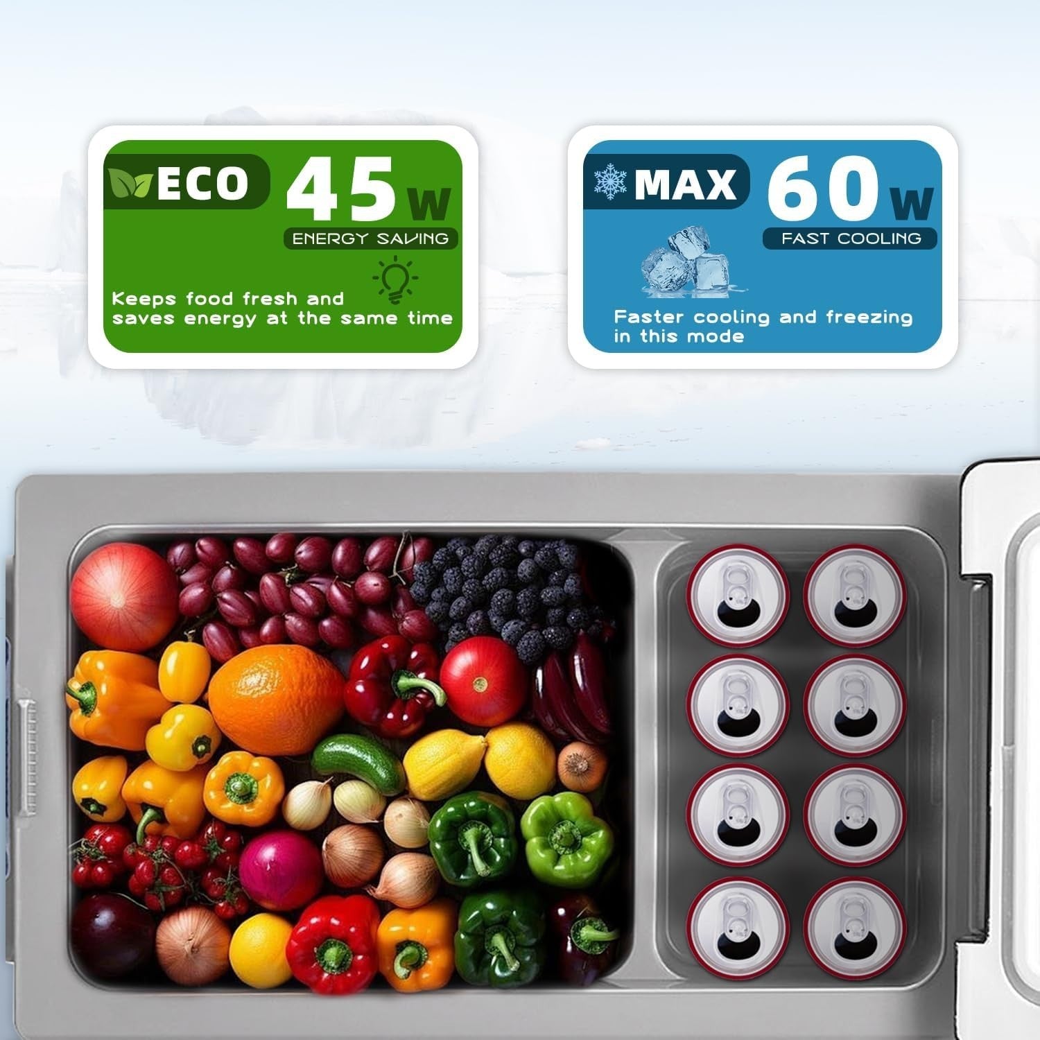 Alpicool CF45 45L Compressor Car Portable Camping Fridge Freezer DC 12v App