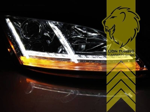 LT Pair LED Halo DRL Lightbar Headlights Audi TT 8J Coupe Cabrio black XENON LHD