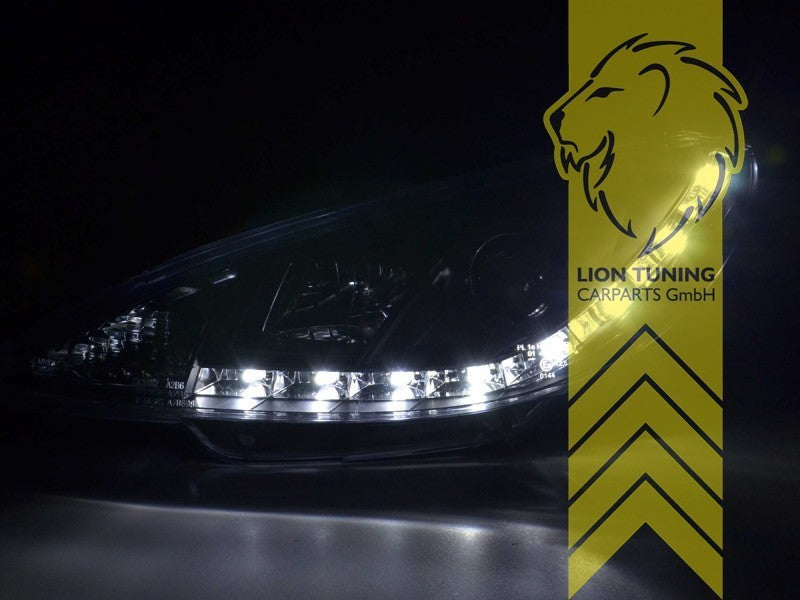 LT LED Angel Eye Halo Headlights Peugeot 206 206CC Cabrio Break black 98-07 LHD