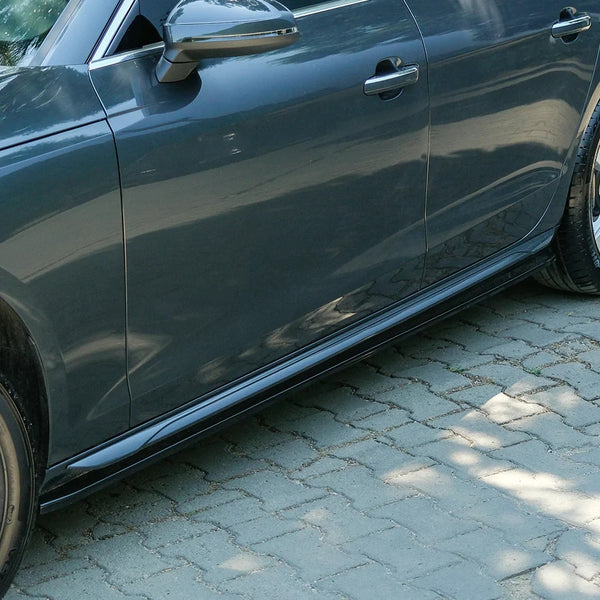 OW Side Skirts Extensions Valance AUDI A4 B9 Facelift 2019-2024 Gloss Black