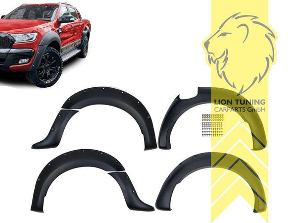 LT ABS Black Wheel Arch Extensions fender flares Ford Ranger T7  2G 2N 2P 15-18