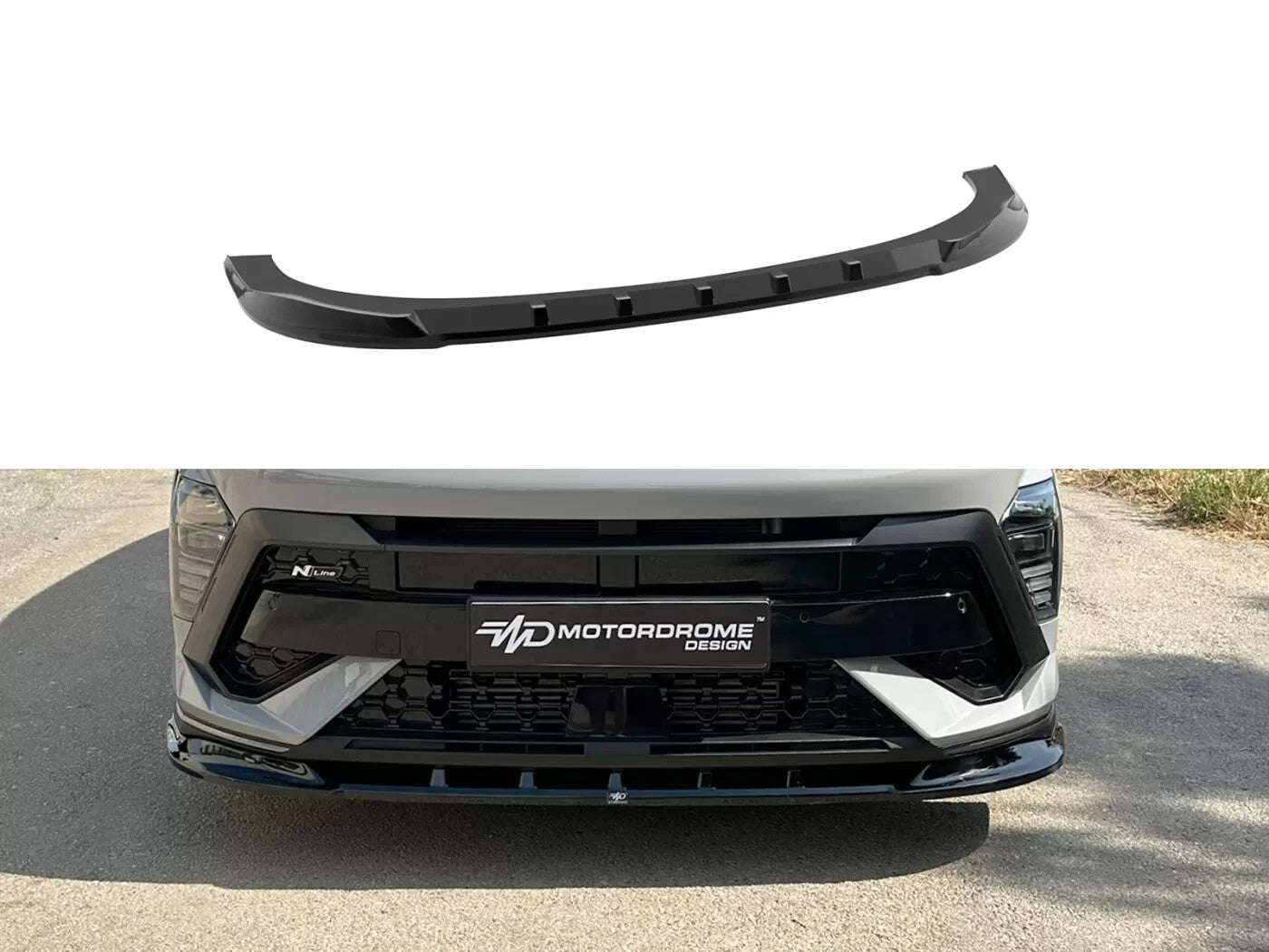 Motordrome Front Splitter Diffuser Hyundai Kona N-Line Mk2 Gloss Black