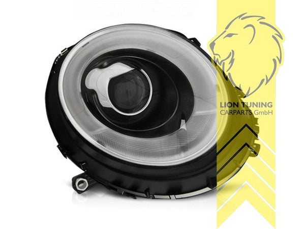LT LED DRL Lightbar Halo Ring Headlights Mini Cooper JCW R56 R57 Black 06-14 LHD