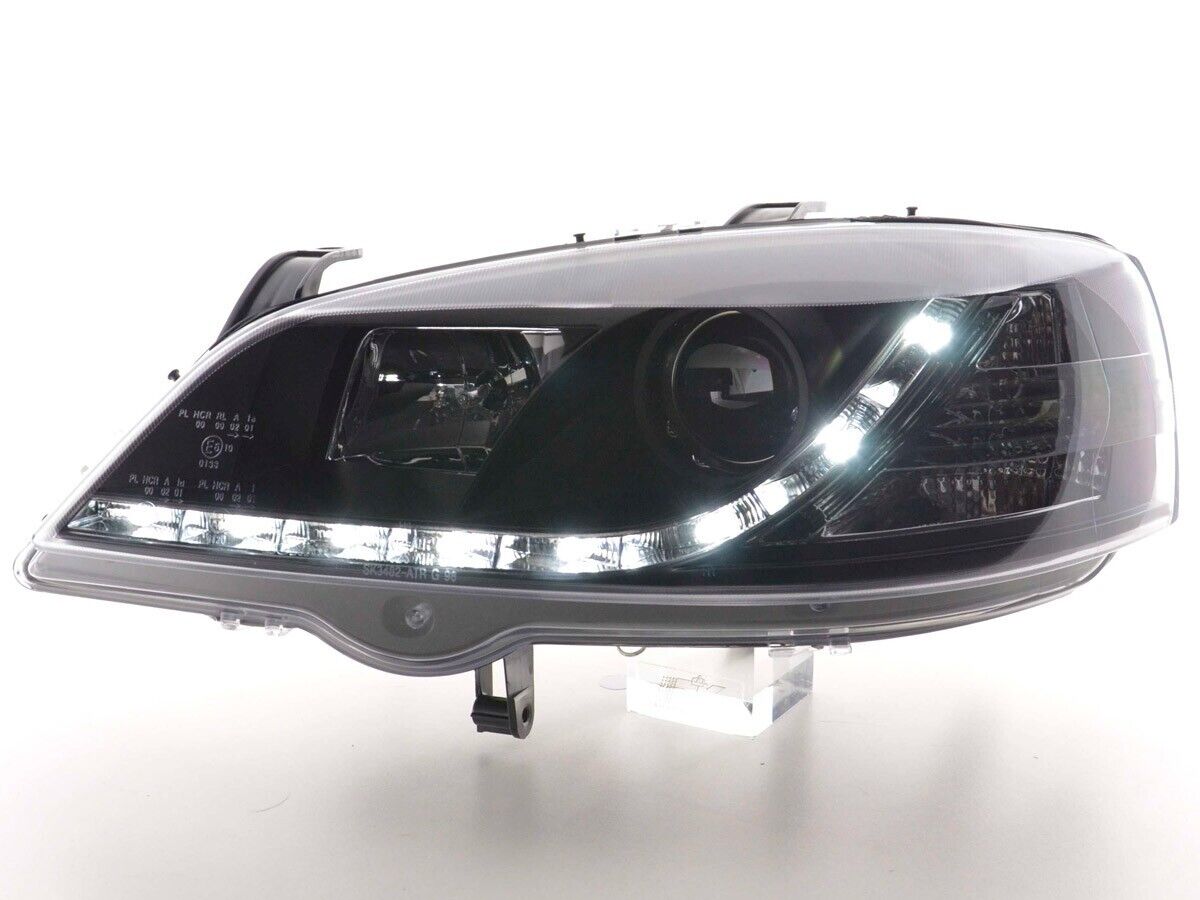 FK Pair Opel Astra G 98-03 black LED Lightbar DRL Headlights