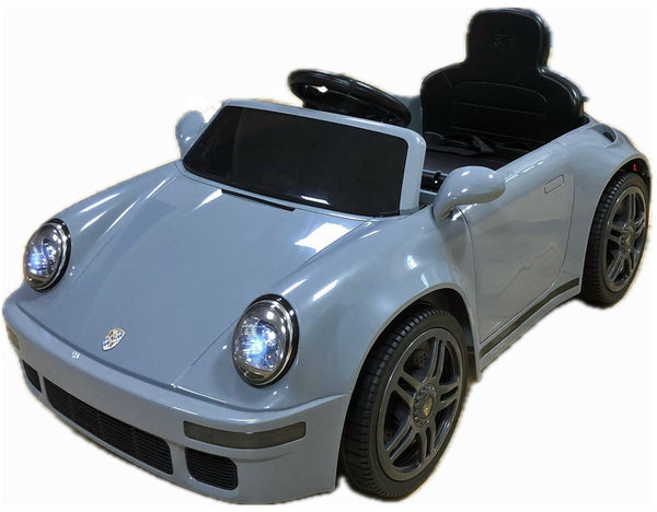 Kids Grey Porsche 911 Ride On Car Licensed RUF CTR 12v Battery Remote BT Stereo Children's Ride-On Car