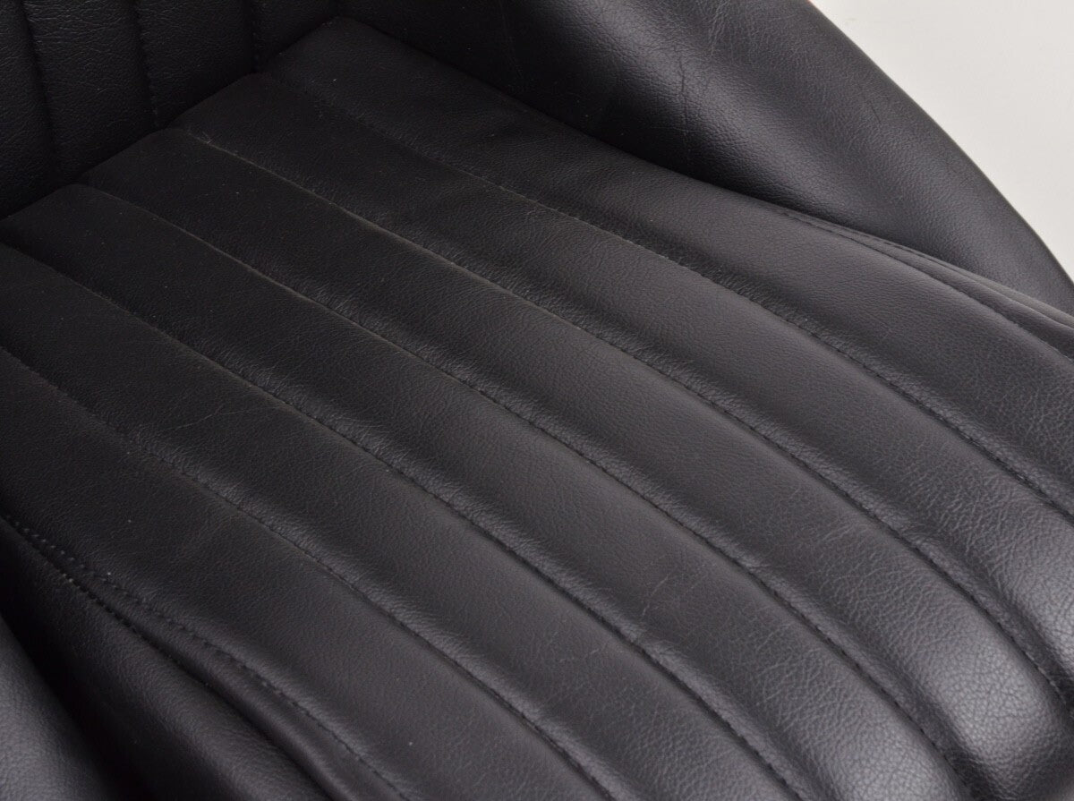 FK Pair Classic II Retro Kit Car Bucket Sports Seats - Black Red Piping + slides