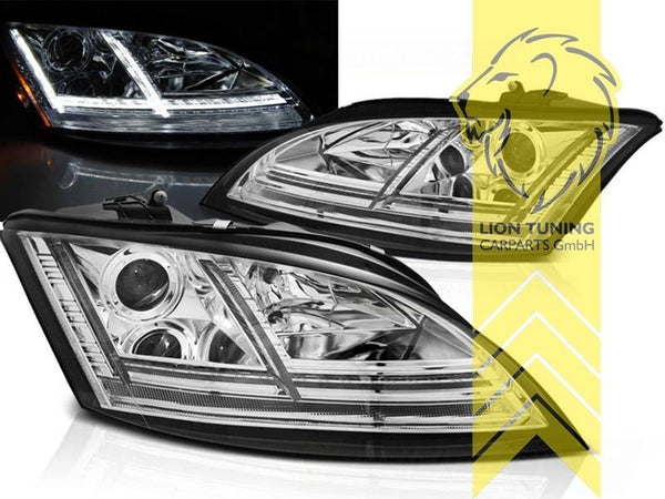LT LED DRL Lightbar Headlights Audi TT 8J Coupe Cabrio 06-10 chrome LHD