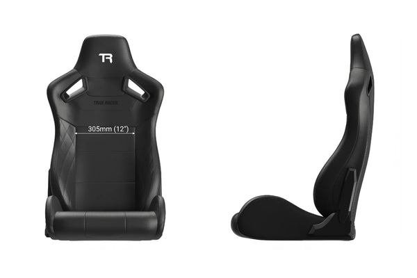 Trak Racer Sim Driving Simulator x1 Ind Bucket Seat Racing Diamond Stitch Black