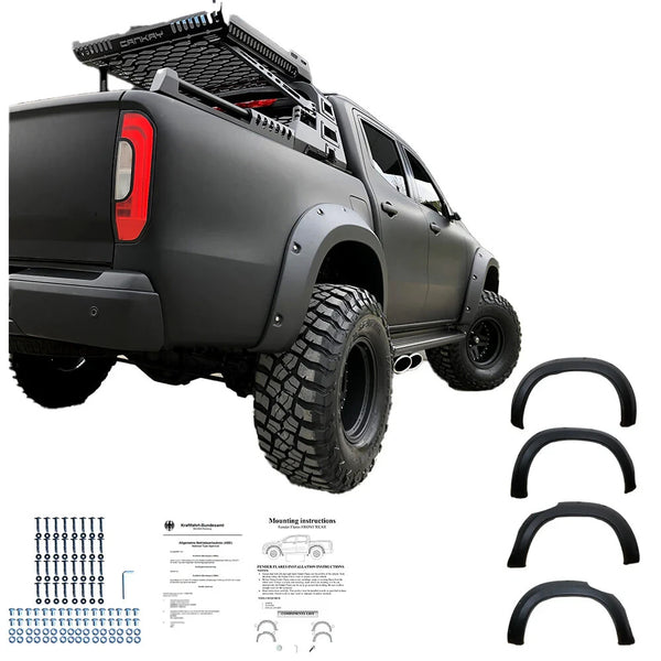 OW Fender Flares Wide Arch Kit Mercedes X Class W470 2017+ ABE TUV Black ABS