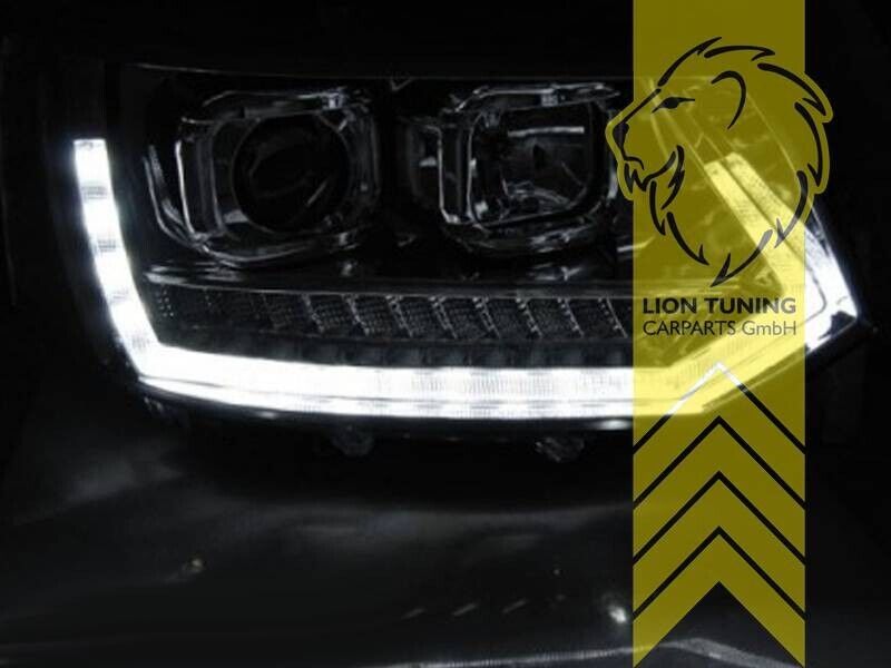 LT LED DRL Halo Lightbar Headlights VW T5 Bus Transporter Multivan chrome LHD