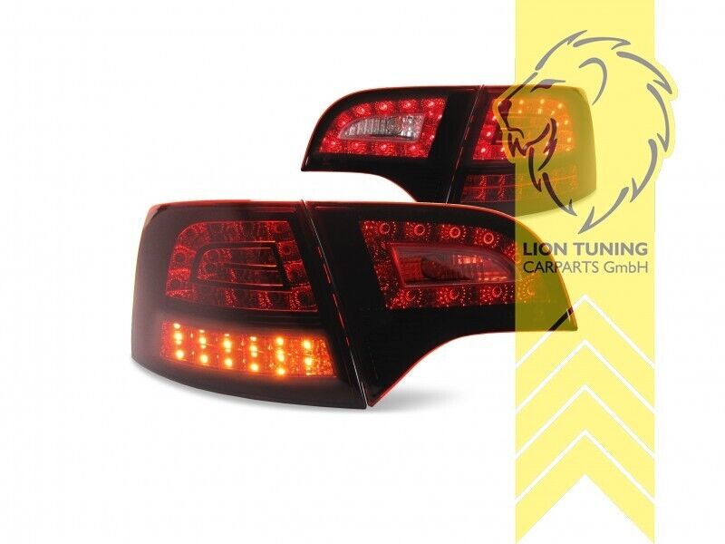 LT LED DRL Lightbar Rear Lights Audi A4 B7 8E Avant Red Black 04-08 LHD