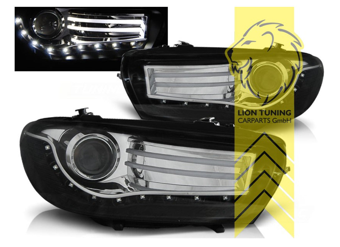 LT Pair LED DRL Lightbar Halo Ring Eye Headlights VW Scirocco 3 LHD