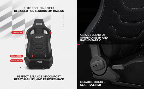 NLR ERS4 Elite x1 Universal Bucket Sports Seat Black Car Racing Simulator Sim