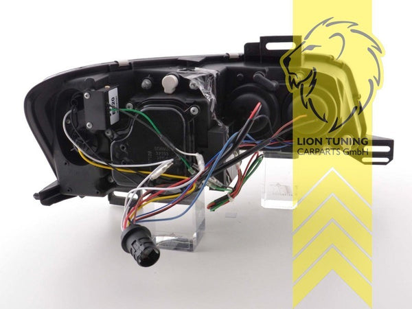 LT Pair LED DRL Lightbar Halo Ring Headlights Fiat Stilo 192 black 01-07 LHD