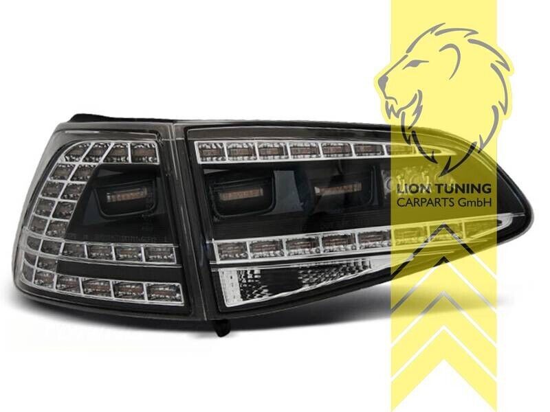 LT Pair LED DRL Lightbar REAR LIGHTS Tail VW Golf 7 black LHD