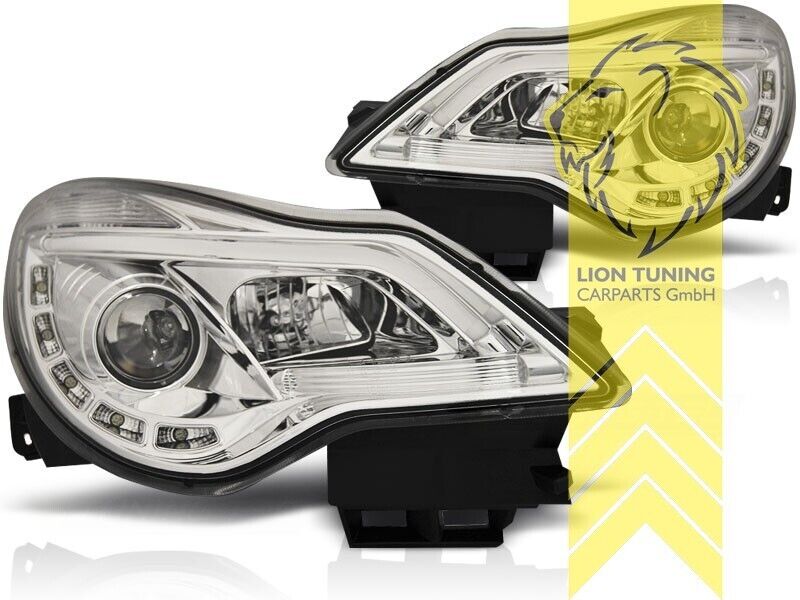 LT LED DRL Lightbar Halo Headlights Opel Vauxhall Corsa D 10-14 Facelift LHD