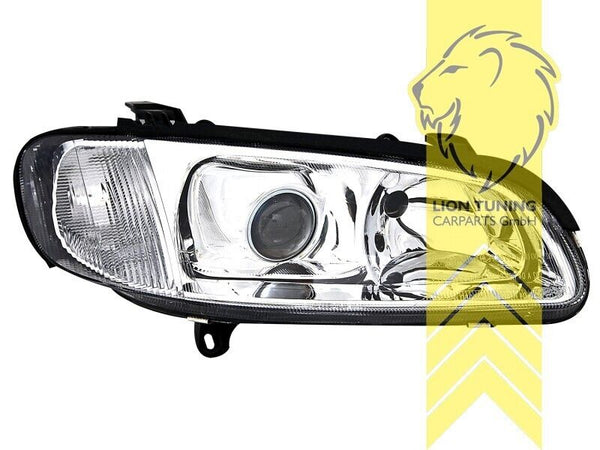 LT Pair Halogen Headlights Opel Vauxhall Omega B Chrome LHD