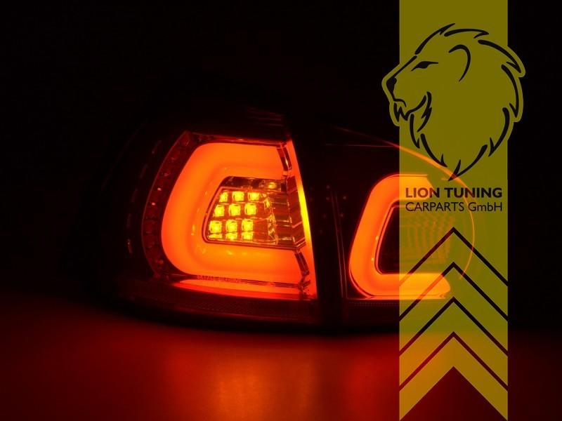 LT Pair LED DRL Lightbar REAR LIGHTS Tail VW Golf 5 black smoke LHD