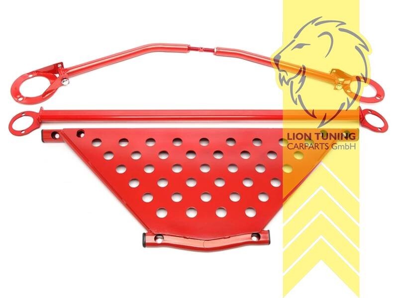 LT BMW 3 Series E46 Sedan Touring 4 cylinder petrol red strut brace x3 steel Red