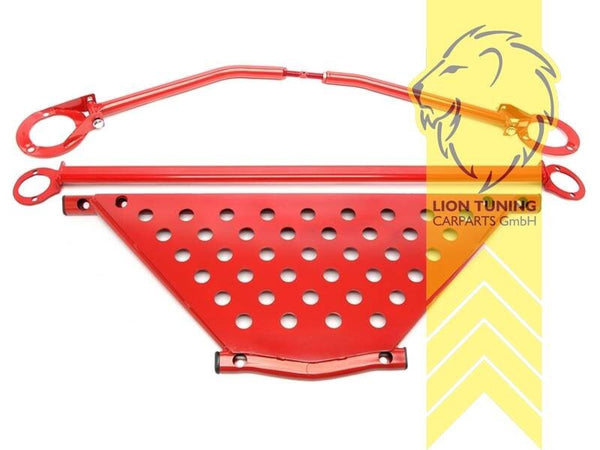 LT BMW 3 Series E46 Sedan Touring 4 cylinder petrol red strut brace x3 steel Red