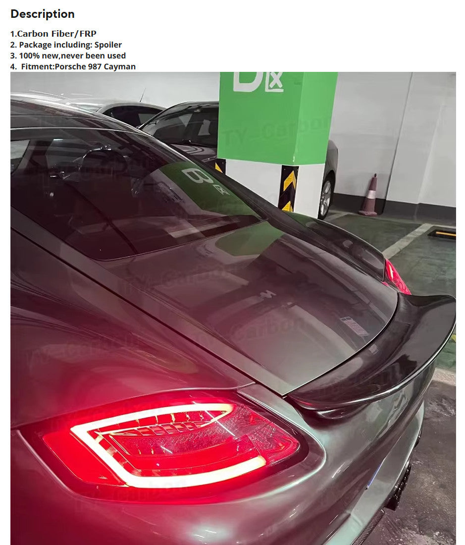 TYC Porsche 987 987.1 Cayman 05-12 Rear Trunk Boot Lip Duck Tail Wing Spoiler
