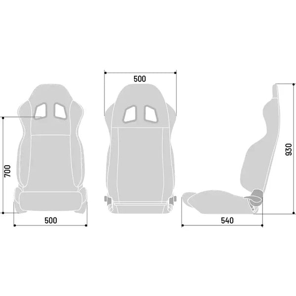 ATS Sparco Universal Bucket Seat R100 MY22 Black Blue Recline 8033280434007