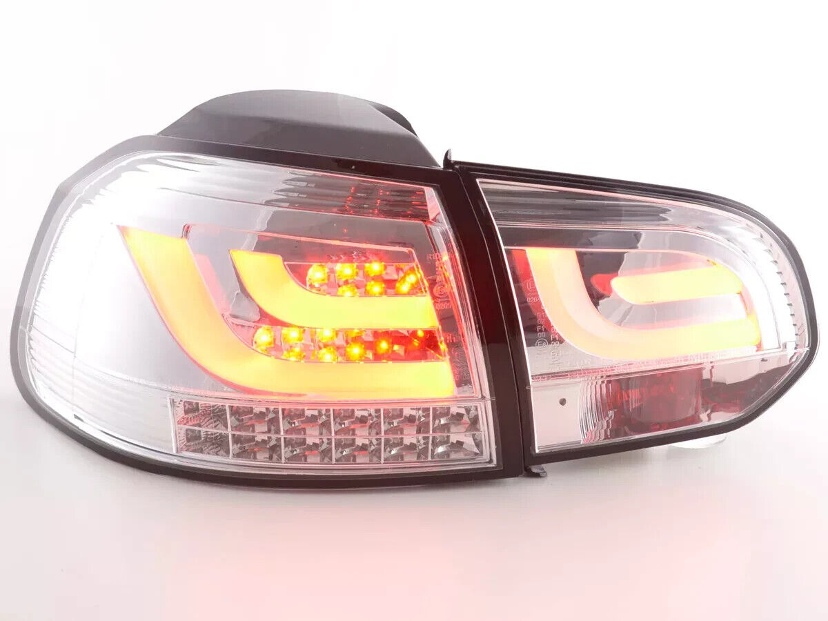 FK VW GOLF MK6 6 08-12 1K LED REAR LIGHTS Lightbar Tail Lamps Clear Chrome LHD